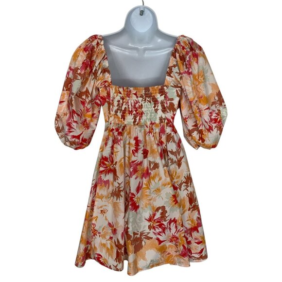 Abercrombie And Fitch Ruched Bodice Puff Sleeve Dress XS - Picture 2 of 10